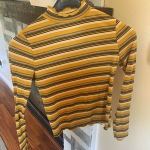 Yellow Striped Turtleneck